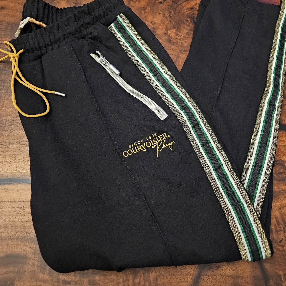 RARE🔥RHUDE/COURVOISIER COLABORATION TUXEDO🔥 SIDE STRIPE TRACK PANTS🔥🔥🔥NWOT